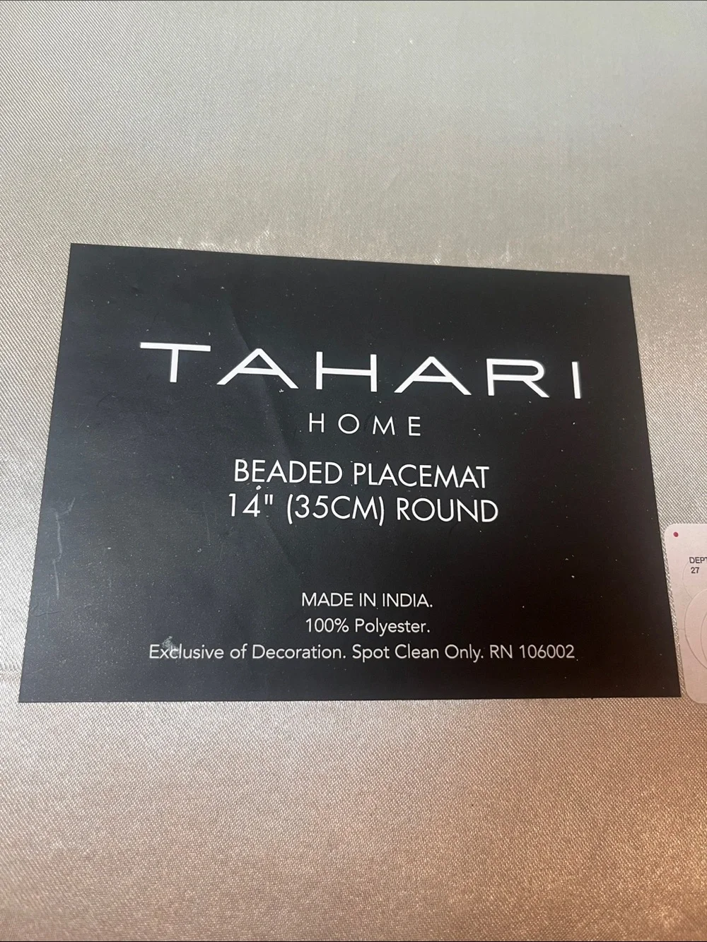 Tahari PUMPKIN  Beaded Placemat Charger 14” Multicolor Fall Thanksgiving NEW